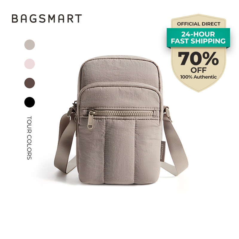 BAGSMART Mini Crossbody Bag สำหรับกระเป๋าโทรศัพท์แฟชั่นผู้หญิง Shoulder Bag- น้ำหนักเบาและพกพา