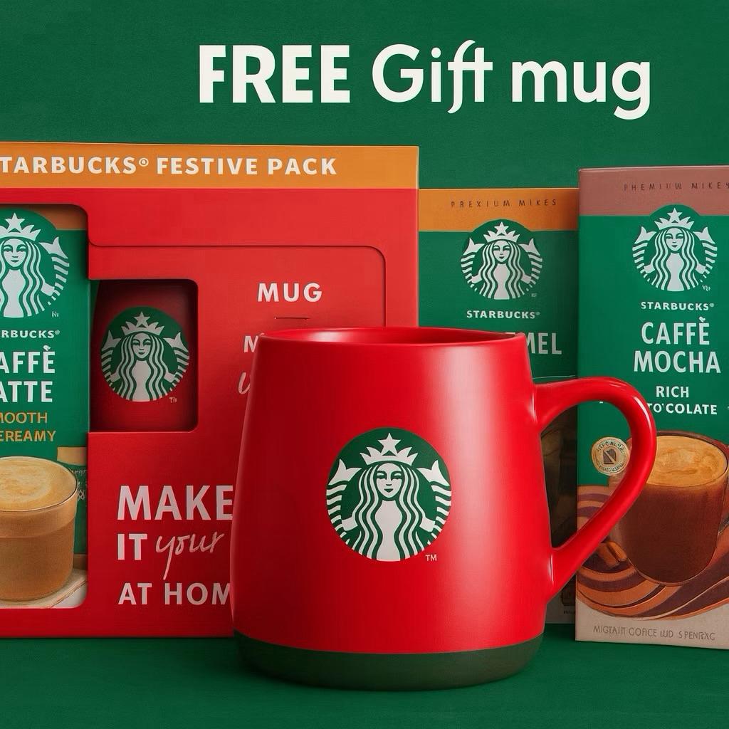 กาแฟปรุงสำเร็จรูป STARBUCKS MIXES VARIETY PACK ชุดเซตกาแฟปรุงสำเร็จพร้อมชง รวม 16 ซอง มาพร้อมกับแก้วสตาบัค☕️