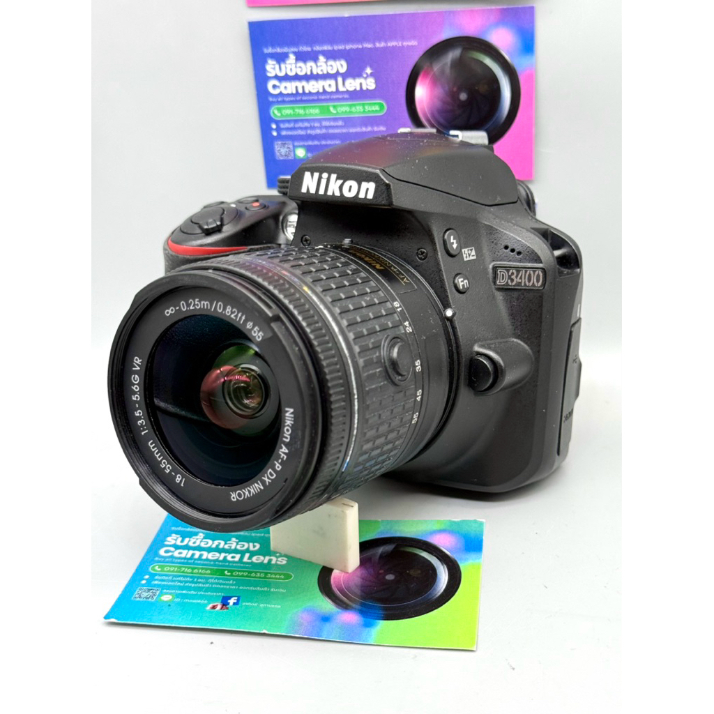 Nikon D3400 + 18-55 G VR.  สภาพสวย ชัตเตอร์น้อย ***ผ่อนได้ครับ** รับซื้อกล้องมือสอง**