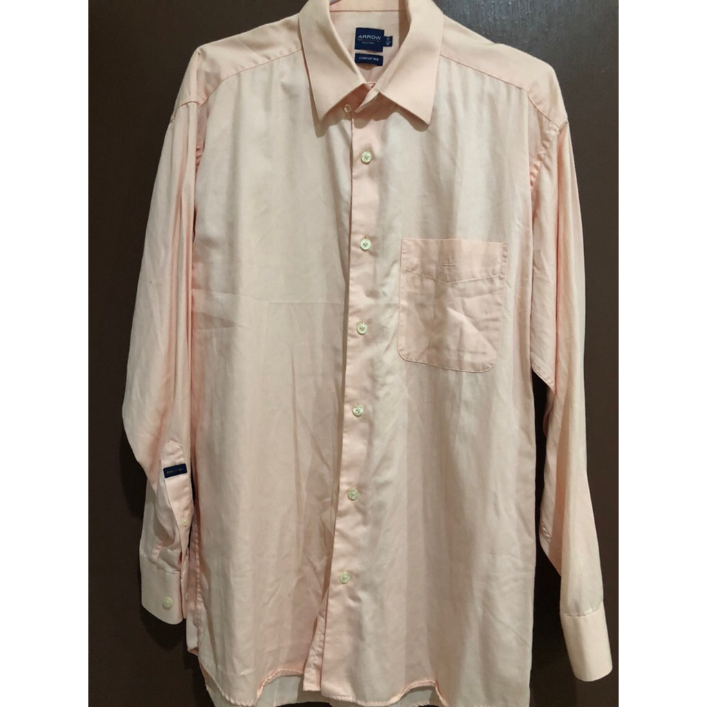 เสื้อเชิ้ตผู้ชายมือสอง แบรนด์ ARROW สีโอรส