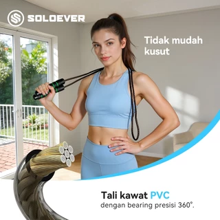 SOLOEVER เชือกกระโดด เชือกกระโดดฟิตเนส สำหรับผู้หญิง ผู้ชายและเด็ก เชือกกระโดดความเร็ว พร้อมลูกปืน