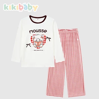 [150-170]ชุดนอนเด็กโต เนื้อผ้าเด้งยืด ใส่สบาย ลายการตูน คอกลม หมี เสื้อผ้าเด็กโต ชุดเซ็ตเสื้อแขนยาว ขายาวKD
