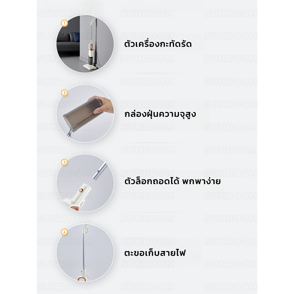 เครื่องดูดฝุ่น มัลติฟังก์ชั่น 3 in 1 ดูดฝุ่น ถูพื้น 19000PA สายยาว 5 เมตร เครื่องดูดฝุ่นมีสาย รูปที่ 7