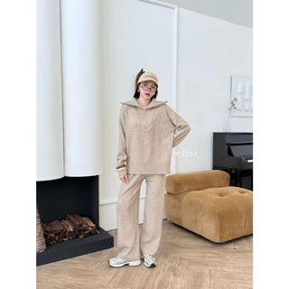 POP UP (Ari Cozy) ชุดเซ็ตไหมพรมนิตติ้ง Airport Look (Free Size S–XL)
