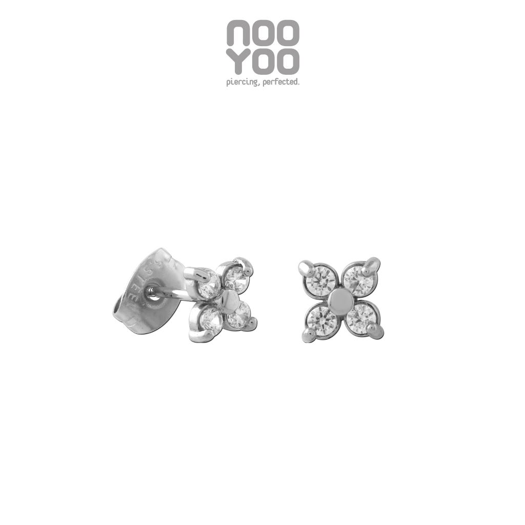 NooYoo ต่างหูสำหรับผิวแพ้ง่าย Flora Radiance Surgical Steel