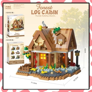 เลโก้บ้าน ตัวต่อนาโน 3D บ้านไม้ บ้านต้นซากุระ บ้านกังหันลม ขนาดเล็ก ของขวัญน่ารักๆ（ไม่มีไฟ）
