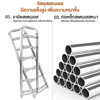 【สแตนเลส】ชั้นวางรองเท้า ชั้นวาง 3/4/5/6 ชั้น กันน้ำ กันแดด และก แข็งแรงทนทาน ไม่สั่นคลอนง่าย