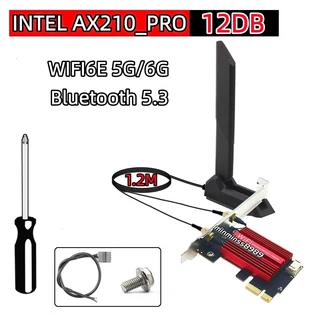 AX210NGW Intel Wi-Fi 6E Bluetooth 5.3 MU-MIMO 802.11ax Tri-Band Wi-Fi Adapter 2.4/5/6 GHz NGFF/M.2 /PCIE8/10/12DB