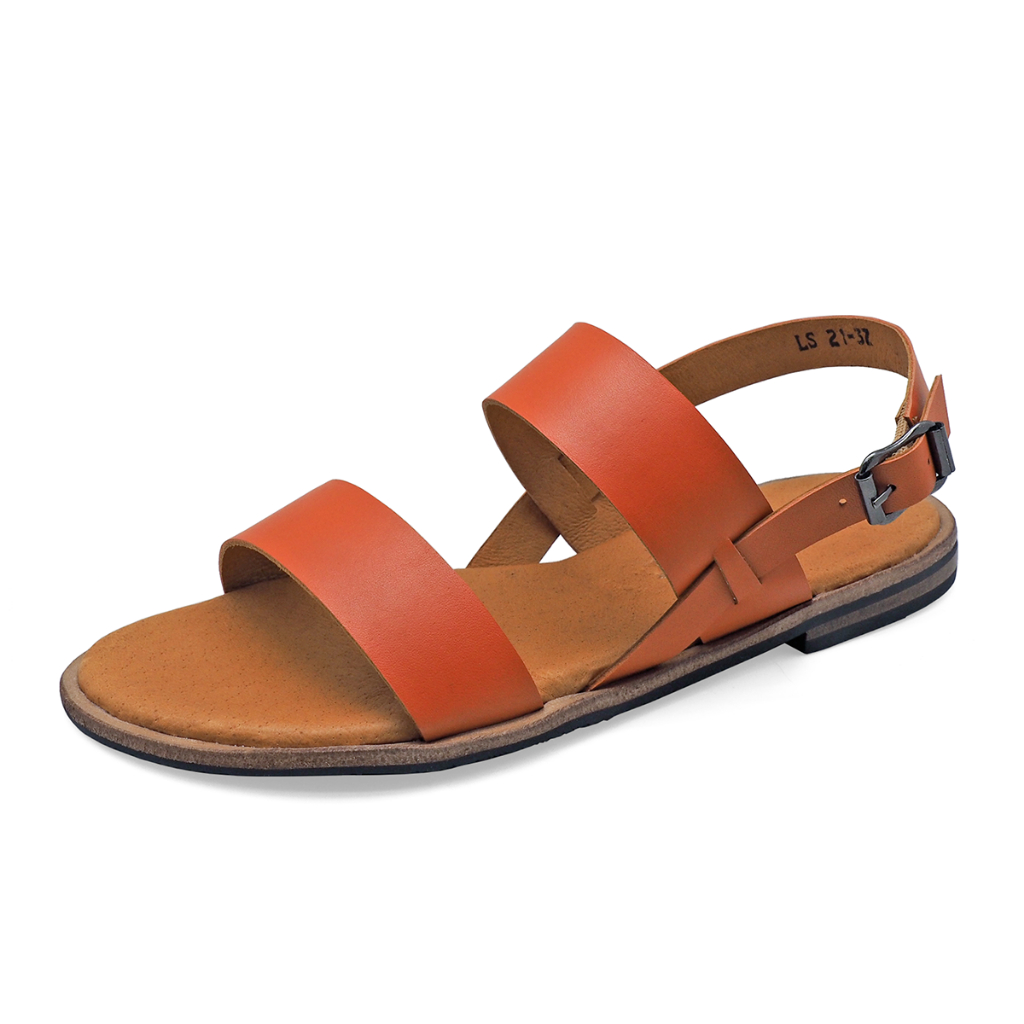 TAYWIN(แท้) รองเท้าแตะหนังแท้ ผู้หญิง รุ่น LS-21 หนังนิ่มสีส้ม