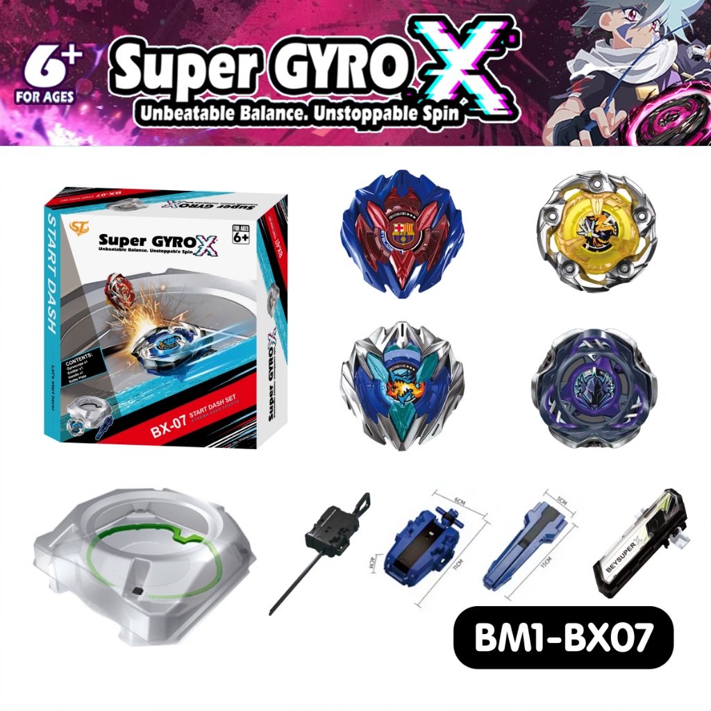Super GYRO X ชุดลูกข่างต่อสู้โลหะ หมุนแรง ลูกข่างเหล็ก Battle Top เซต ของเล่นเด็กผู้ชาย ลูกข่างเด็ก ของขวัญเด็กยอดนิยม