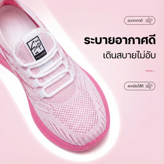 รองเท้ากีฬาสำหรับผู้หญิง/รองเท้าส้นแบน นุ่ม น้ำหนักเบา ระบายอากาศได้ดี สวมใส่และถอดง่าย เหมาะสำหรับการวิ่ง ฟิตเนส และกีฬ