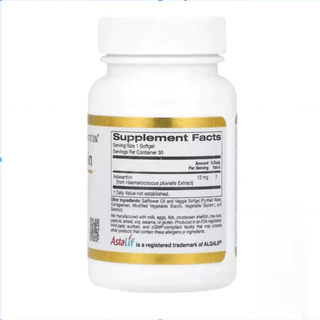 Astaxanthin, AstaLif Pure Icelandic, 12 mg, 30/120 Veggie Softgelsสาหร่ายแดง แอสต้าแซนธิน