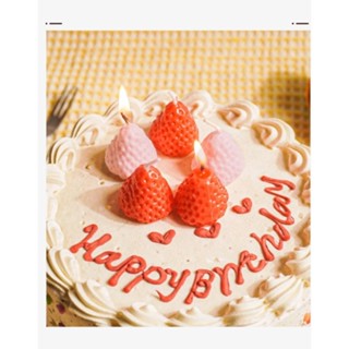 เทียนน่ารัก สตอเบอรรี่เทียนวันเกิด สตอเบอรี่ปลอม พร้อมส่งจาก…