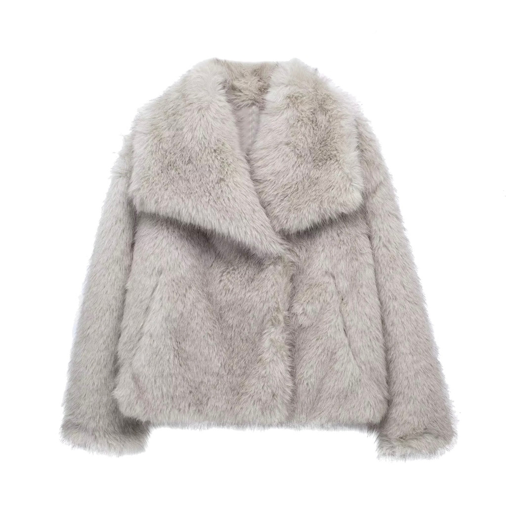 (พร้อมส่ง!) เสื้อโค้ทขนเฟอร์ Faux fur แบบสั้น ปกใหญ่ สีสวยมากก ด้านในบุอย่างดี - รูปที่ 7