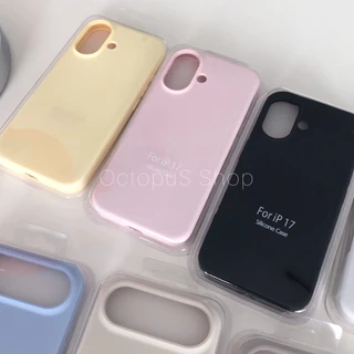 (สำหรับรุ่น 17-17promax) เคสซิลิโคนสีพื้น เคสสีพื้นไม่มีโลโก้ ด้านในบุกำมะหยี่ พร้อมส่ง ***