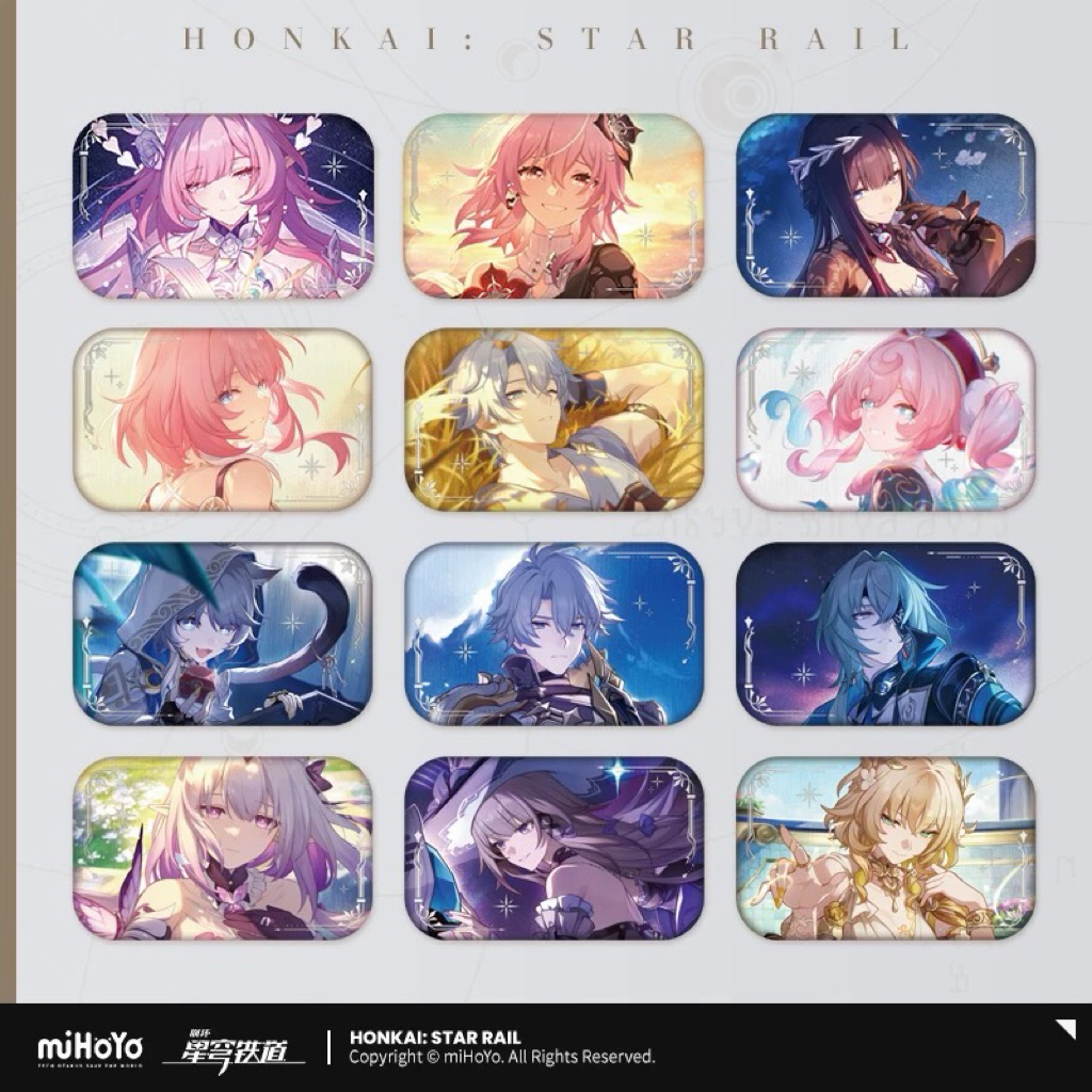[พร้อมส่ง] official  แท้ Phainon/Cyrene/Anaxa/Hysilen/Aglea/Herta/Castorice square badge Honkai star rail Mihoyo