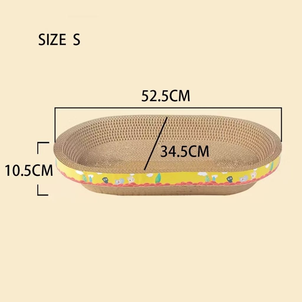 พร้อมส่ง🇹🇭 ที่ลับเล็บแมว ที่นอนแมว ให้แมวฝนเล็บ ของเล่นแมว วงรี - รูปที่ 4