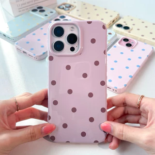 [i17] พร้อมส่ง T1S65 🛼🧁 เคสไอโฟน Polkadot case เคสลายจุด ผิวมันวาว เคสโทรศัพท์ For IPhone 13-16Promax,17Pro,17Promax