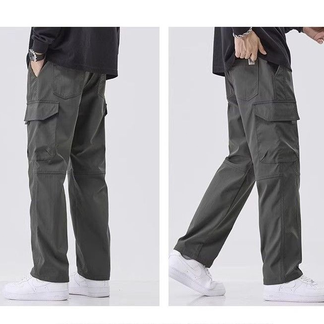 กางเกงคาร์โก้สำหรับผู้ชาย ทรงหลวม สไตล์เรโทร ดีไซน์หลายกระเป๋า มีบริการเก็บเงินปลายทาง - รูปที่ 6
