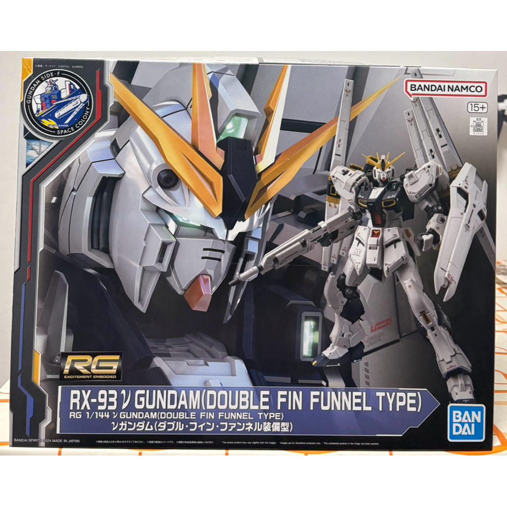 BANDAI RG RX-93 NU GUNDAM (DOUBLE FIN FUNNEL TYPE) สภาพกล่อง85% พร้อมส่ง