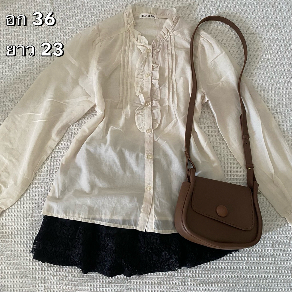 เสื้อแขนยาว แต่งอก ระบายน่ารักมากก🤍🎀 : ≽^•༚• ྀི≼ เสื้อผ้าน่ารัก coquette dollette ซาวาโกะ  (เฉพาะเสื