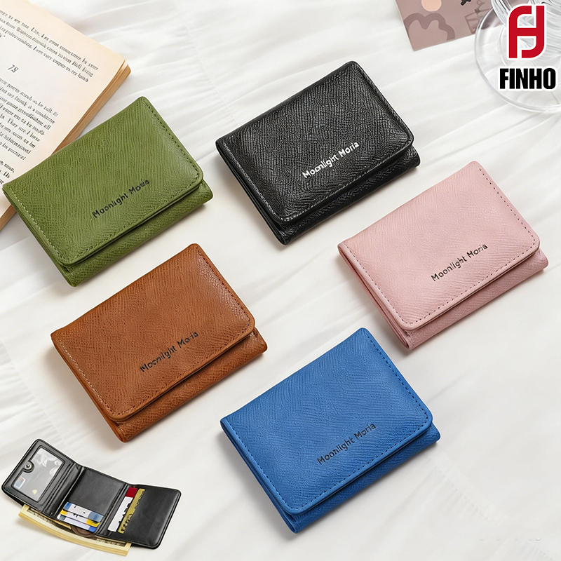 👛กระเป๋าสำหรับผู้หญิง👛กระเป๋าสตางค์ผู้ชาย กระเป๋าสตางค์ใบสั้น พกพาสะดวก หนัง PU สไตล์ธุรกิจ พร้อมช่องใส่บัตร สีสดใส 6สี