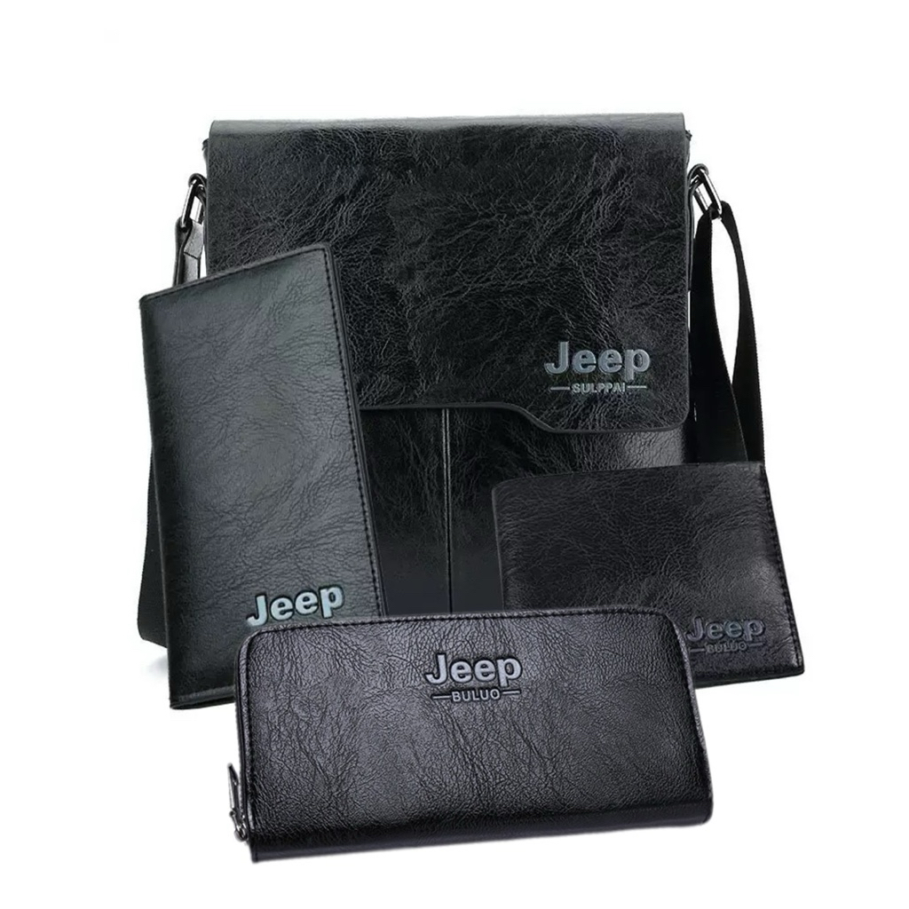 กระเป๋าสะพายผู้ชาย Jeep เครื่องหนังวินเทจ นักธุรกิจ กระเป๋าคาดหน้าอกผู้ชาย กระเป๋าสะพายข้างหนัง (สี่เหลี่ยม)