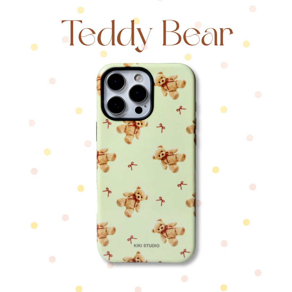 Teddy bear เคสแม่เหล็กแรงดูดสูง คุลมรอบเครื่อง เคสสองชั้น มีซิลิโคนซับแรง กันกระแทกได้ดี