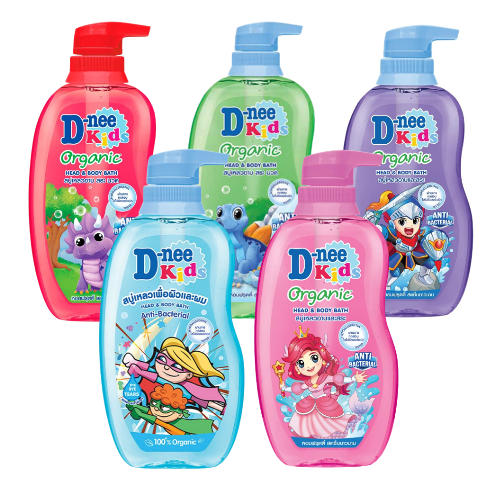 ขวดใหญ่ D-NEE KIDS สบู่เหลวเพื่อผิว&ผม หัวปั๊ม ขนาด 400 มล.