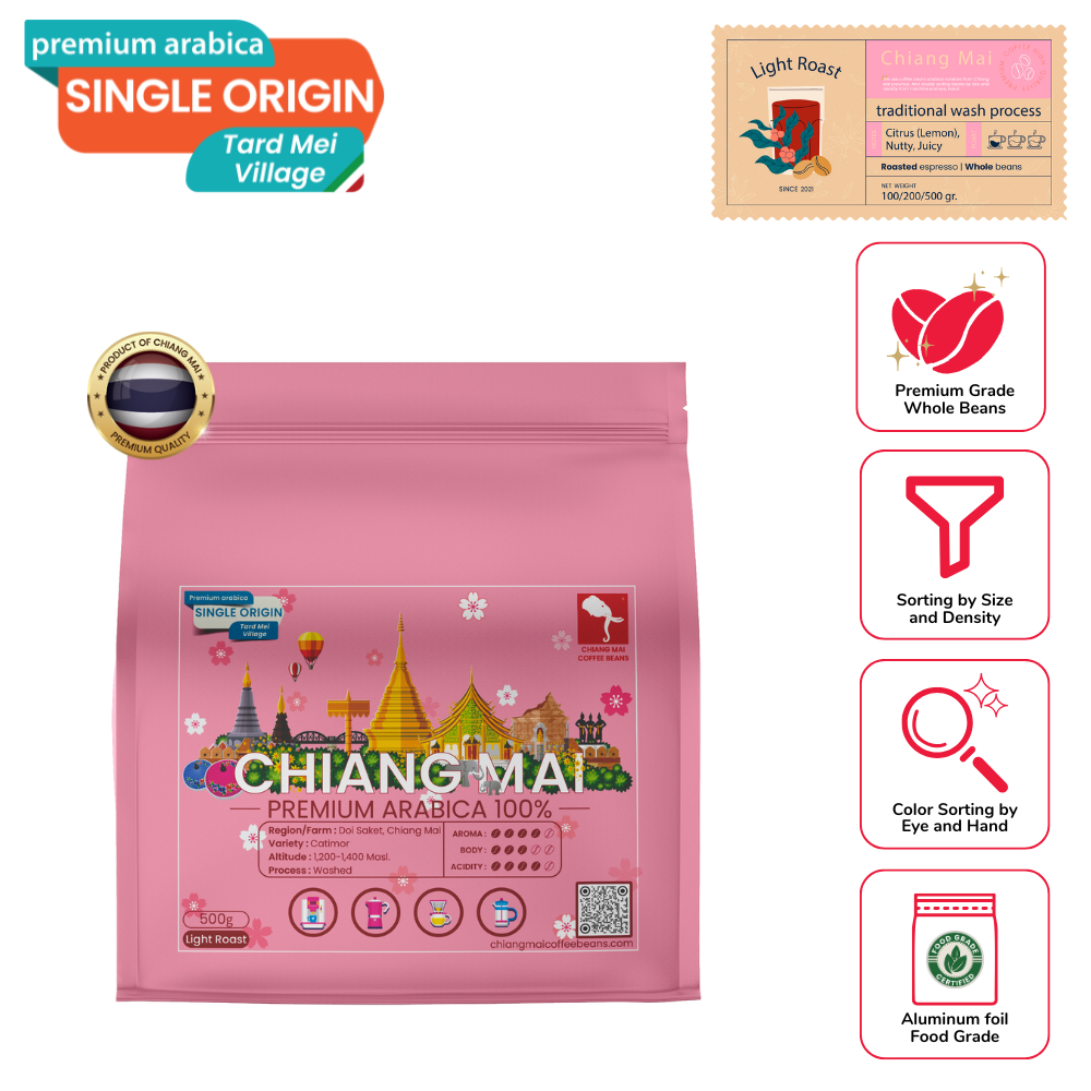 Chiang Mai Coffee Beans : Tard Mei Village : Light Roast (เชียงใหม่ คอฟฟี่ บีนส์ : ตาดเหมย : คั่วอ่อ