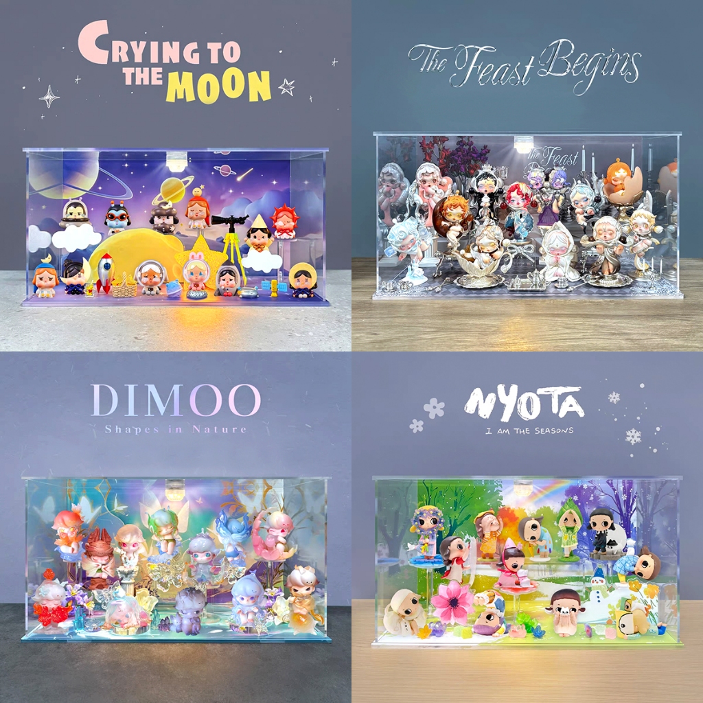 มีกว่า 70 แบบ! กล่องโชว์โมเดลพร้อมฉากและพร็อพสำหรับ Hirono Molly Skullpanda Labubu Dimoo Crybaby