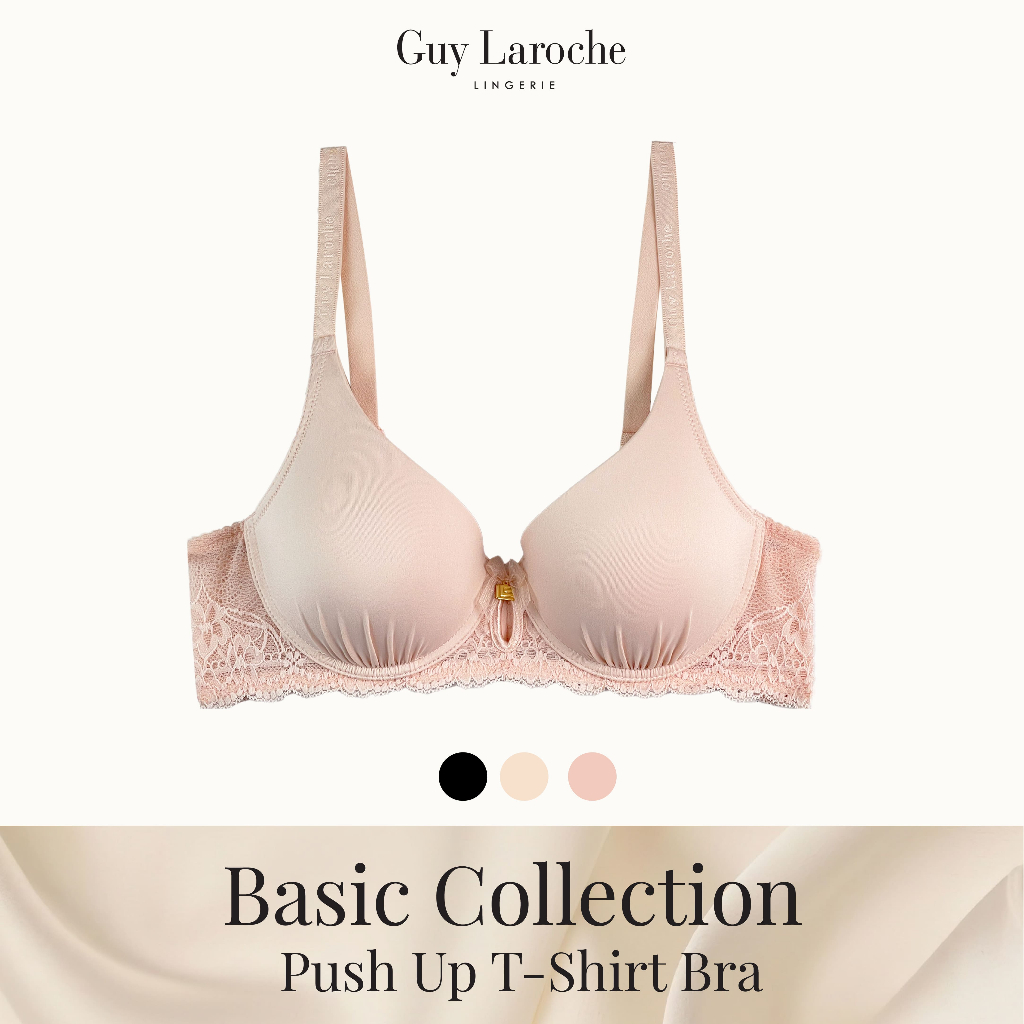 Guy Laroche Lingerie เสื้อในเต้าเรียบ เสริมฟองน้ำ Push Up T-Shirt Bra GB7N44