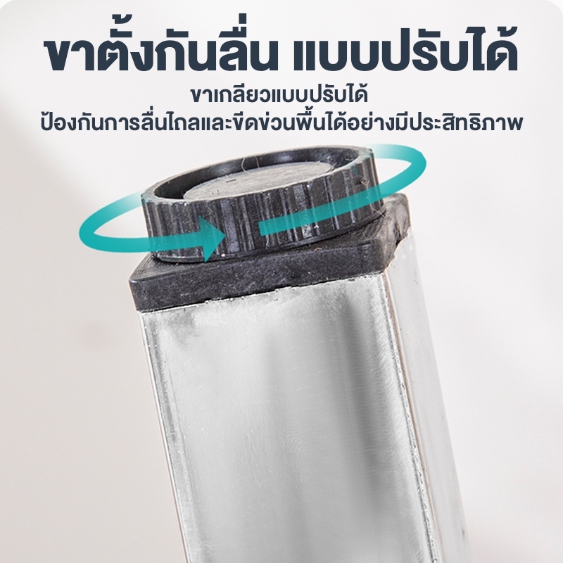 【ขายดี 】คุณภาพสูง โต๊ะสแตนเลส  พับเก็บได้ โต๊ะทำงาน 304 stainless steel table ขอบล้อม ทำความสะอาดง่าย 80\100\120 - รูปที่ 5