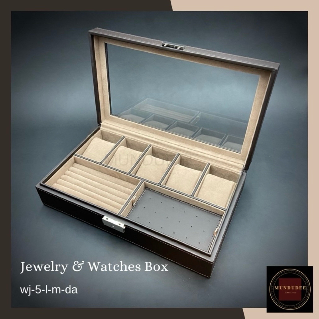 กล่องใส่นาฬิกาและเครื่องประดับ Leather Watch and Jewelry Box