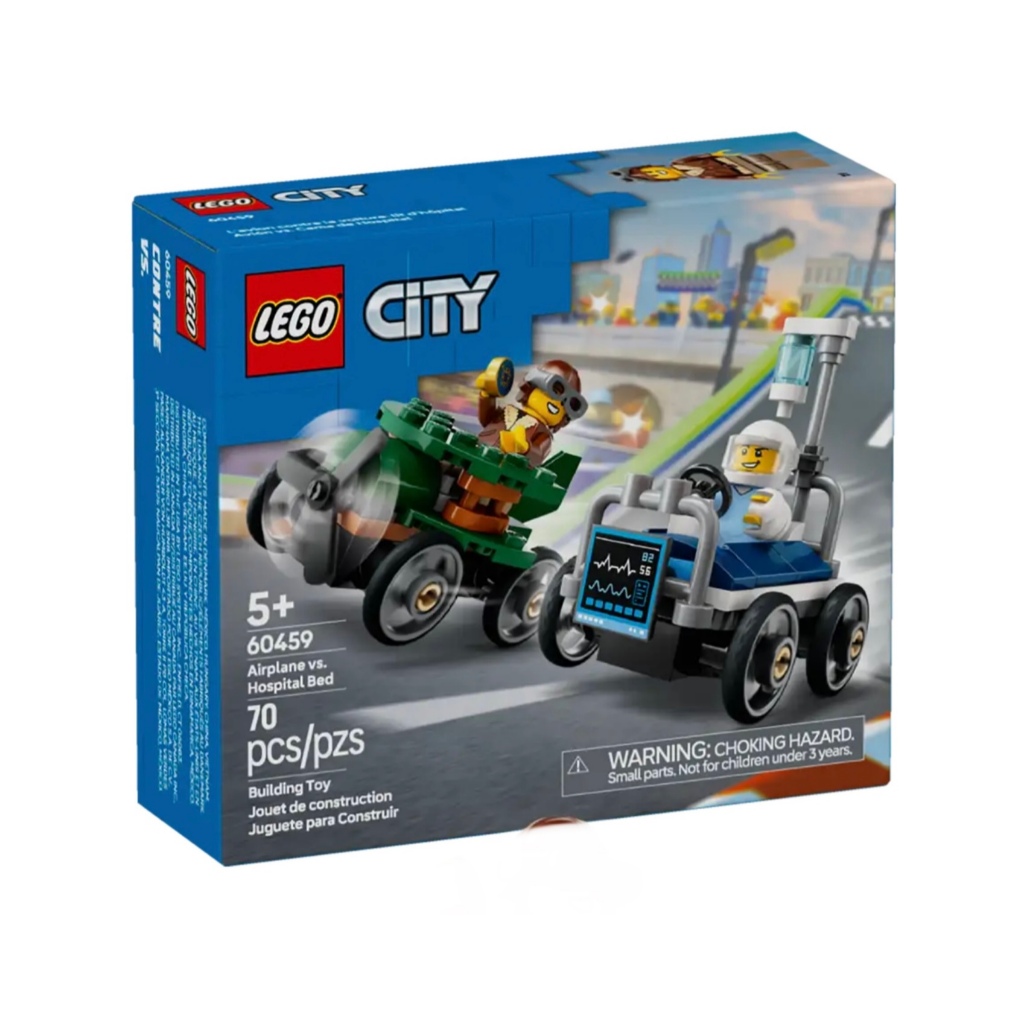 LEGO 60459 CITY Airplane vs. Hospital Bed Race Car Pack  5+ years 70 pieces