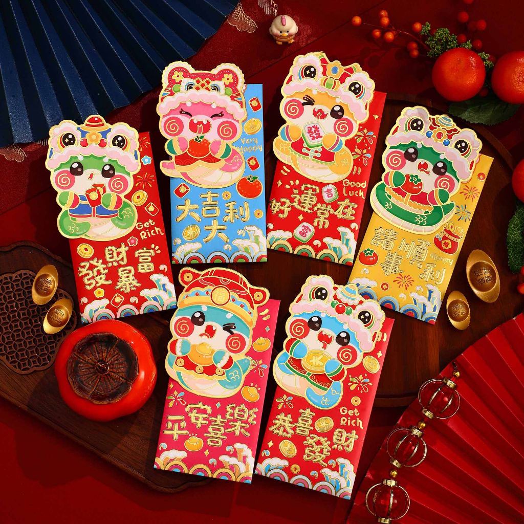 [พร้อมส่ง]💥ซองอั่งเปา(6ชอง) ซองแดงปีใหม่ สุดน่ารัก ซองงานแต่ง ปีใหม่เงินโชคดีถุงสีแดง ซองจดหมายสีแดง - รูปที่ 2