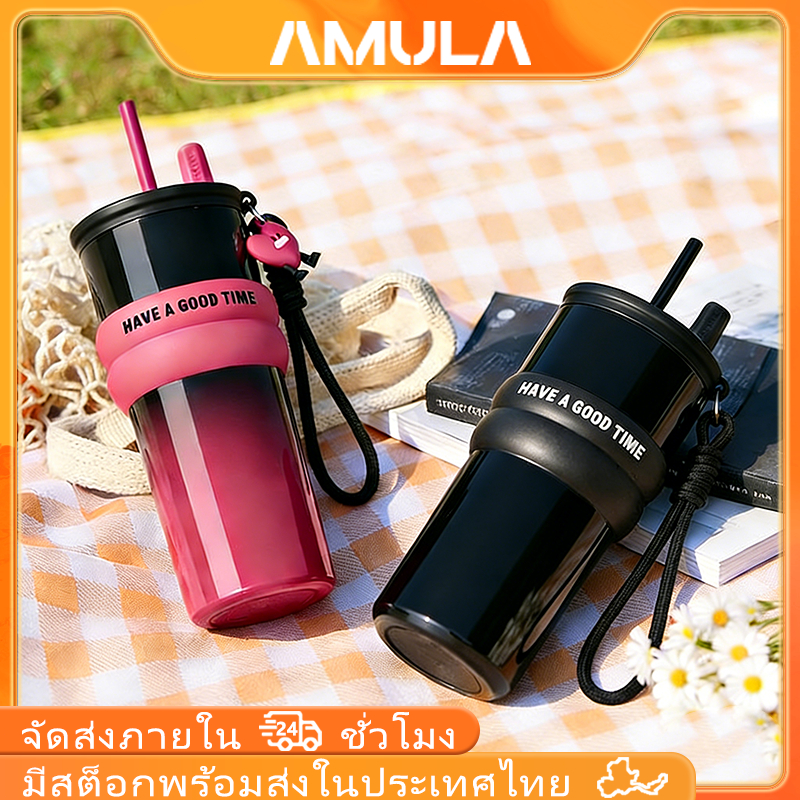 [เก็บร้อน24ชม.] AMULA 710ml -กันกลิ่นติด เก็บร้อน24/เย็น12ชม. สแตนเลส316 กันรั่ว