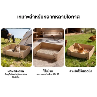 Petcho ห้องน้ำแมวพกพา ห้องน้ำแมว เดินทาง ถาดทรายแมว พับได้ แบบใช้แล้วทิ้ง กระบะทรายแมว นำมาใช้ซ้ำได้