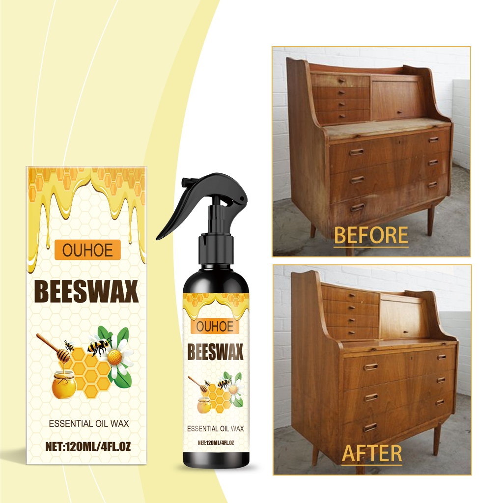 OUHOE เฟอร์นิเจอร์สเปรย์ขี้ผึ้งเฟ bee wax ขจัดสิ่งสกปรกคืนความเงางามปกป้อง เหมาะสำหรับเฟอร์นิเจอร์ไม้ทุกชนิดรวมทั้งพื้น