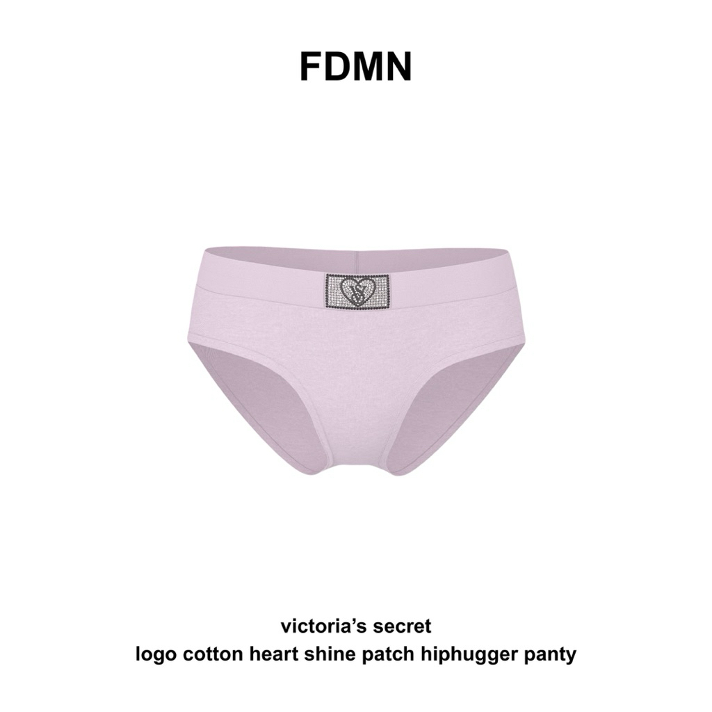 fdmn | (พร้อมส่ง) victoria’s secret logo cotton heart shine patch hiphugger panty