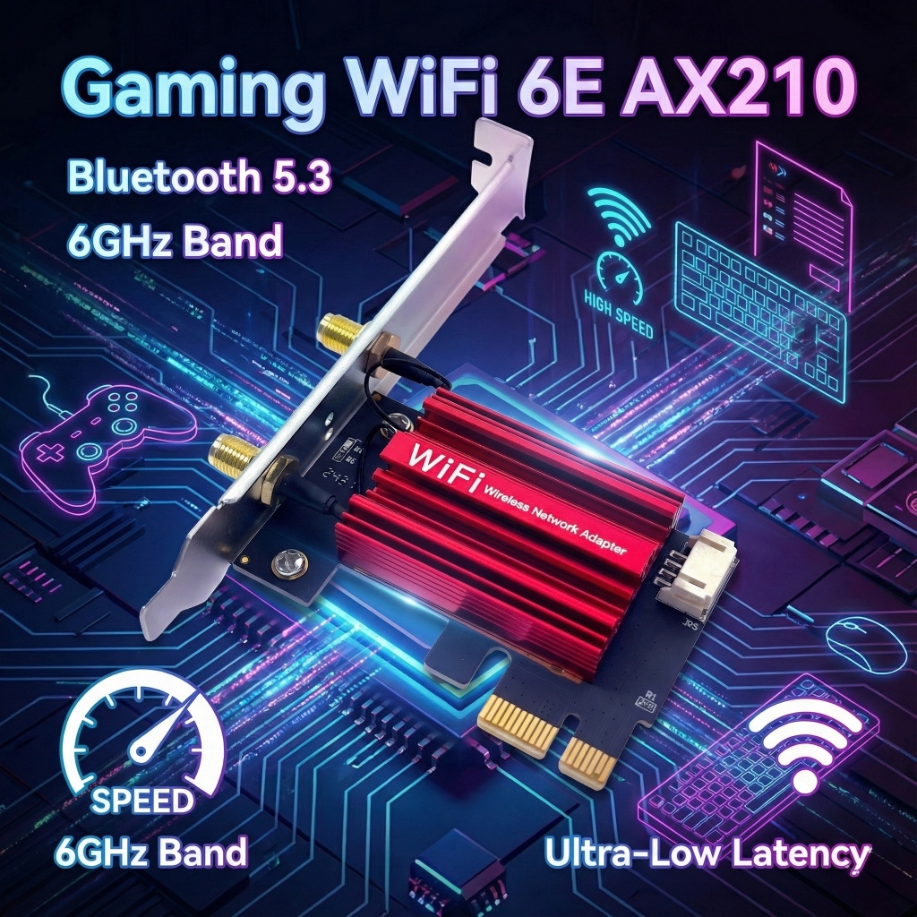 Intel AX210 WiFi 6E การ์ดไวไฟ PC PCIe Adapter Bluetooth 5.3 Tri-Band 2.4/5/6GHz ความเร็วสูง สำหรับ G