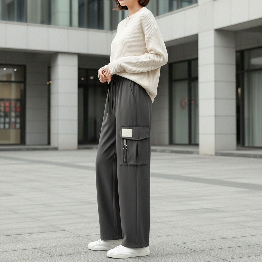 กางเกงขายาวผู้ชาย ทรงสามมิติ กางเกงคาร์โก้ กางเกงขายาวลำลอง อเนกประสงค์ ทุกเพศ - รูปที่ 4