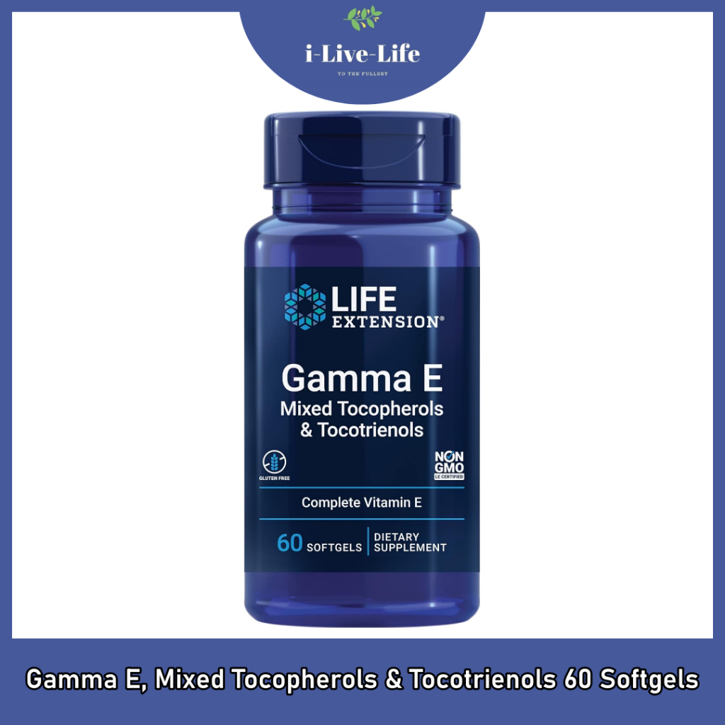 Life Extension - Gamma E, Mixed Tocopherols & Tocotrienols 60 Softgels แกมมาอี วิตามินอี