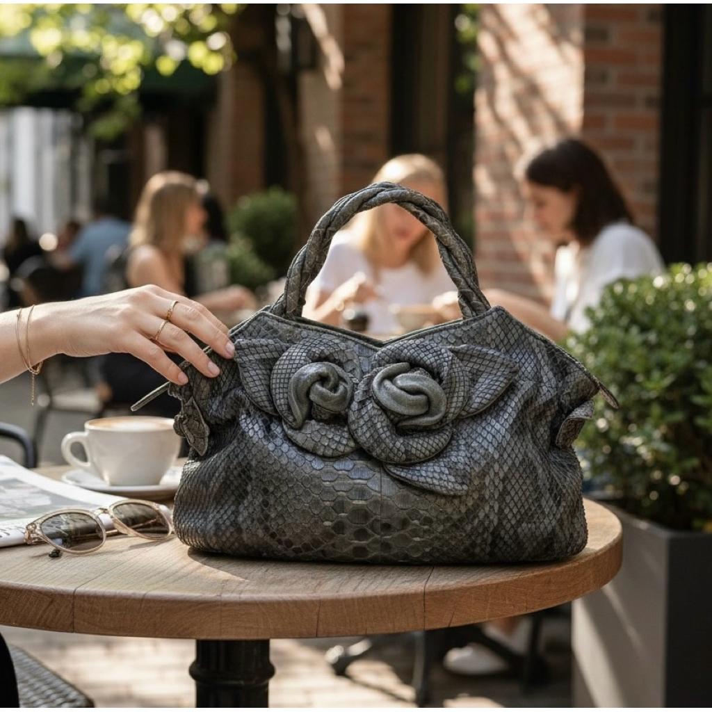 กระเป๋าหนังงู🐍แท้ AOYAMA IBIZA แบรนด์แท้มือสองนำเข้า มาพร้อมสายยาว