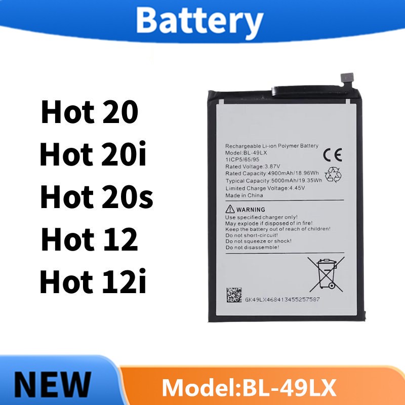 แบตเตอรี่ Battery For INFINIX Hot 20 / Hot 20i / Hot 20s / Hot 12 / Hot 12i แบต ( BL-49LX ) ราคาถูก Shopee Lazada