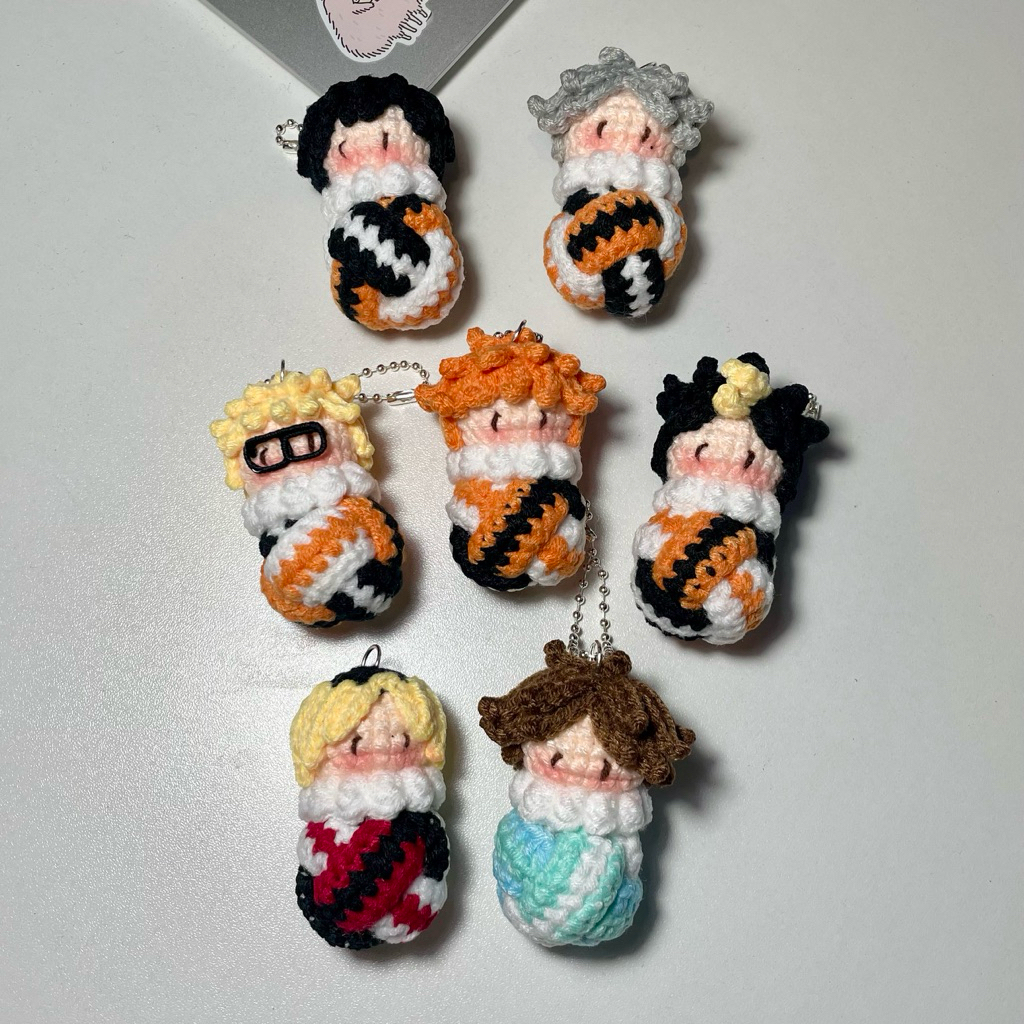 fav.jellyfish | พวงกุญแจไฮคิววอลเลย์บอล🦅🪶🍊 | haikyuu volleyball keychain! 🦅🪶🍊