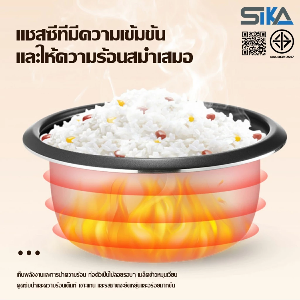 Sika หม้อข้าวไฟฟ้า หม้อหุงข้าว 1.5ลิต 2ลิต 3ลิต 4ลิต หม้อหุงข้าวมัลติ ฟังก์ชั่นขนาดเล็กในครัวเรือน หม้อนึ่ง mini หม้อห thumbnail 5