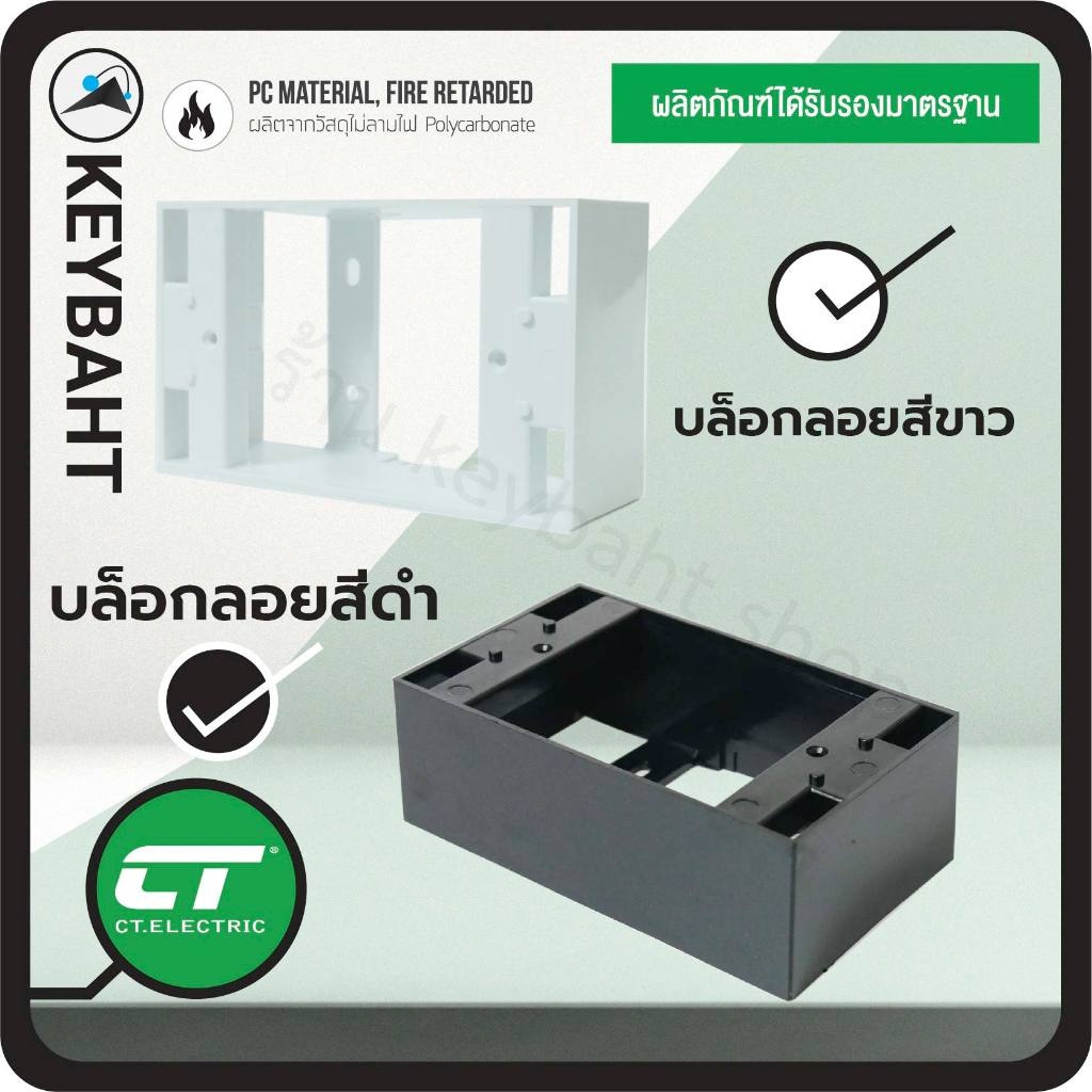 บล็อกลอย 2*4 สีดำและสีขาว สำหรับปลั๊กและสวิตช์