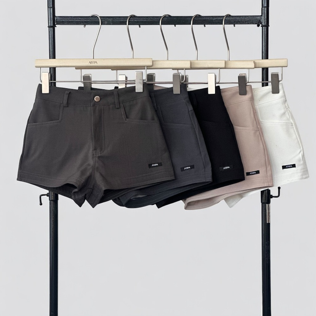 Atipashop - OFFICE SMART SHORTS (#7282) กางเกงขาสั้น ทรงสวย สีพื้น ผ้าพรีเมี่ยม