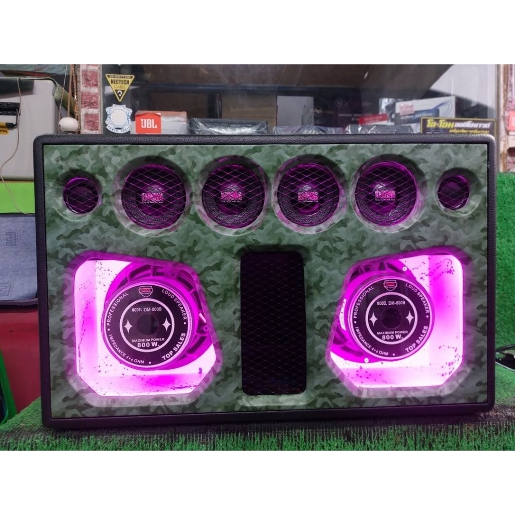 ตู้บลูทูธ8"คู่AE/Dmเบสแรงๆแยกแอมป์2ตัวSu600w+1200wโชว์หลัง ไฟ2ระบบ คาราโอเกะแบค8S15A./30A.